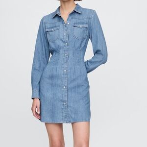 Western Denim Mini Shirtdress